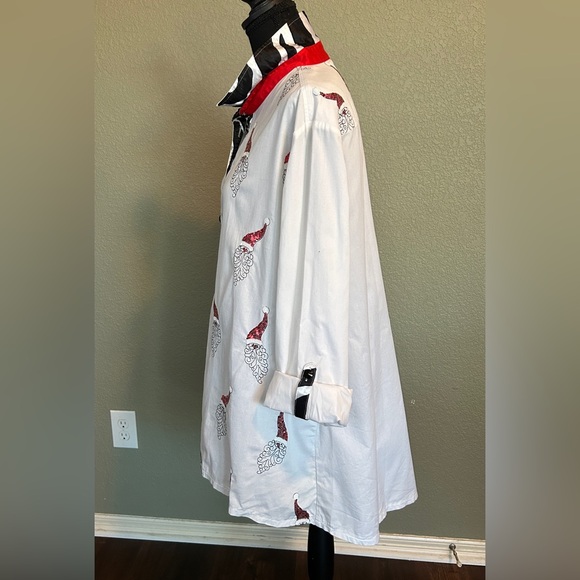 Berek XL Sequin Santa Holiday Button Down Tunic Top - Picture 2 of 16